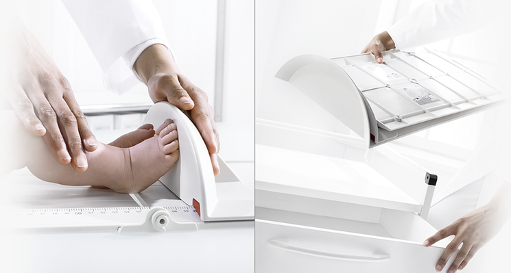 نحوه اندازه گیری طول بدن نوزاد با قدسنج seca 417